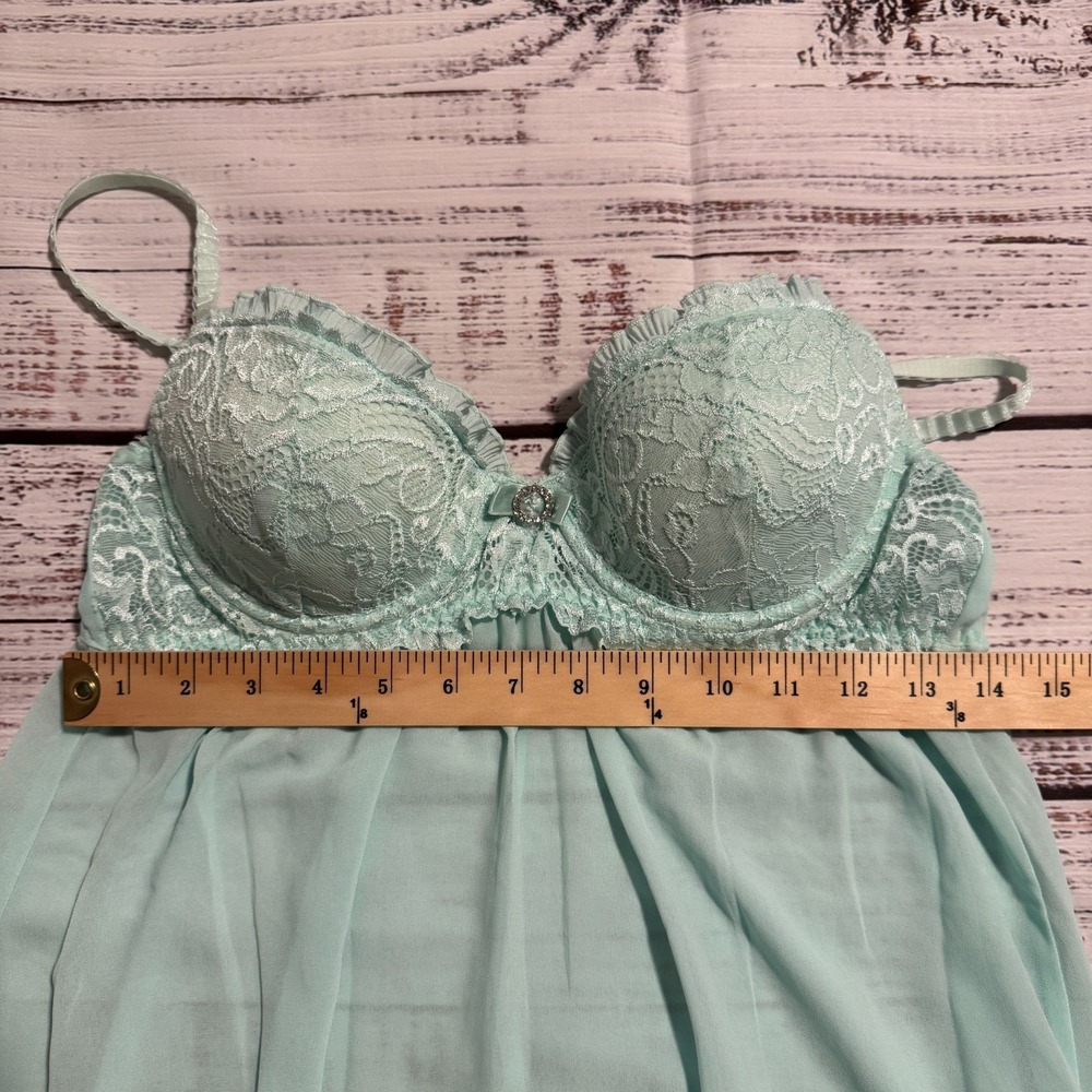 Seductive Wear by Cinema Etoile Mint Green Night Gown Top Women's Size Small‎ - Picture 8 of 9